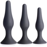 Master Series Triple Spire Tapered Silicone Anal Trainer Set of 3 Black | shoptok.hr