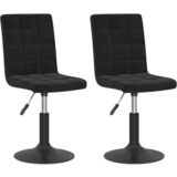 Maison Chic Vrtljiv Jedilni stoli - Vzorci stoli 2 kosa črn žamet A1620, (22031108) | Shoptok.si