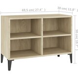 TV ormarić s metalnim nogama boja hrasta sonome 69,5x30x50 cm | shoptok.hr