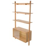 Zuiver Regal iz masivnega jesena z drsnimi vrati v naravni barvi 90x180x35 cm Rise – | Shoptok.si