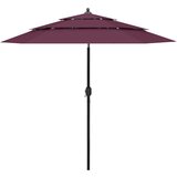 vidaXL Senčnik aluminij bordo rdeč 2,5 m Cene