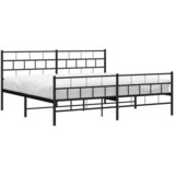  Metalni okvir kreveta uzglavlje i podnožje crni 193x203 cm | Eponuda.ba