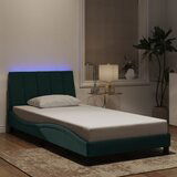  The Living Store Posteljni okvir z LED lučkami temno zelen 100x200 cm žamet - Posteljni Okvir, (21488841) | Shoptok.si