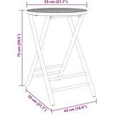 vidaXL 3-dijelni sklopivi bistro set s krem bijelim jastucima bambus | shoptok.hr