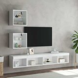  5-dijelni zidni TV elementi s LED bijeli od konstruiranog drva | shoptok.hr