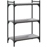 vidaXL Knjižna omara 3-nadstropna siva sonoma 60x30x86 cm inž. les | Shoptok.si
