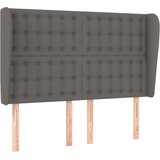  Uzglavlje s ušima sivo 147x23x118/128 cm od umjetne kože | shoptok.hr