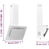  Zidna napa 60 cm od nehrđajućeg čelika i kaljenog stakla bijela | shoptok.hr