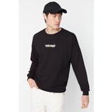 Trendyol Black Men's Oversize Fit Crew Neck Printed Cotton Sweatshirt | Shoptok.si