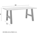 Bessagi Home jedilna miza paulina, barva hrasta, železo | Shoptok.si