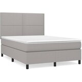  Krevet box spring s madracem svjetlosivi 140x200 cm od tkanine | shoptok.hr