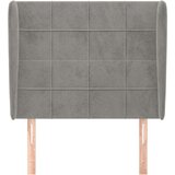  Uzglavlje s ušima svjetlosivo 83 x 23 x 118/128 cm baršunasto | shoptok.hr