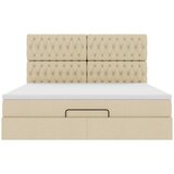  Otomanski krevet s madracem i LED krem 180x200cm od tkanine | shoptok.hr