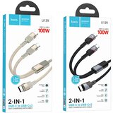  2u1 USB C na USB C / USB C kabel Hoco 5A 100W 120 cm U139 crni | Eponuda.com