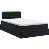  Krevet od pjene s madracem i LED-om Crna 120 x 200 cm Baršun - Crna 120 x 200 cm Prošiveno gumbima | shoptok.hr