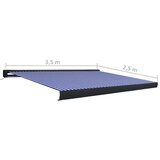  Motorizirana kazetna tenda 350 x 250 cm plavo-bijela | shoptok.hr