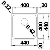 Blanco solis 400-IF inox, dorada četkom 440x440/185 mm | ePonuda.com