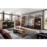 Hom`in DNEVNI REGAL, črna, barve hrasta | Shoptok.si