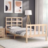  Okvir za krevet s uzglavljem 100x200 cm od masivnog drva | shoptok.hr