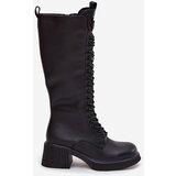 VINCEZA Leather Lace-up Platform Boots Insulated | Shoptok.si