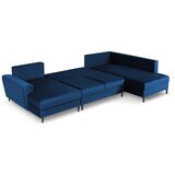 Cosmopolitan Design Plava baršunasti sklopiva/s prostorom za odlaganje kutna garnitura (s desnim kutom/u obliku slova "U") Kyoto – | shoptok.hr