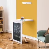 Kondela Zložljiva stenska miza s tablo, bela, ZALMAN | Shoptok.si