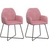 vidaXL Jedilni stoli 2 pcs Žamet Roza 55 x 50 x 84 cm, (5000296686) | Shoptok.si