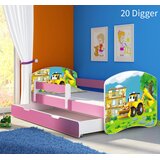 Otroška postelja ACMA z motivom, stranska roza + predal 180x80 cm 20 Digger | Shoptok.si