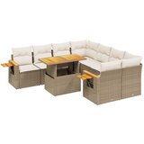 vidaXL 9-dijelni set vrtnih sofa s jastucima bež od poliratana | shoptok.hr
