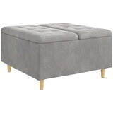  Otoman za pohranu Svijetlo siva 80 x 80 x 45 cm Baršun | shoptok.hr