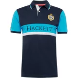 Hackett London Majica mornarsko plava / cijan plava / bijela