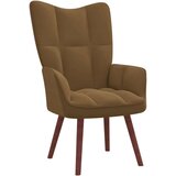  Stol za sproščanje s stolčkom rjav žamet, (20957565) | Shoptok.si
