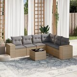 Maison Chic Seti vrtnega pohištva - Vrtna garnitura - Vrtni pohištvo set 7-delna z blazinami bež poli ratan, (21805004) | Shoptok.si
