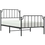Metalni okvir kreveta s uzglavljem i podnožjem crni 100x190 cm | shoptok.hr