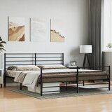 Maison Chic Kovinski Posteljni okvir - Dvoposteljna postelja - Zakonska postelja brez vzmetnice s podnožjem 180x200 cm, (21694482) | Shoptok.si