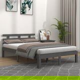 Furnova Posteljni okvir siv iz trdnega lesa 150x200 cm, (21933921) Cene