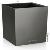 LECHUZA CUBE okrasni lonec komplet-set, bela - Antracit metalik | Shoptok.si