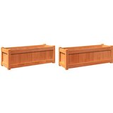 Maison Chic Vrtno cvetlično korito - Cvetlični Lonec 2 kosa voščeno rjava trdna borovina, (21790133) | Shoptok.si