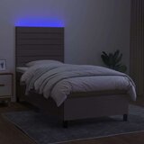  Box spring postelja z vzmetnico LED taupe 90x200 cm blago, (20892714) | Shoptok.si