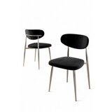 Hanah home set stolica (4 komada) vina black chrome | ePonuda.com