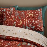 Catherine Lansfield Opečnato oranžna podaljšana posteljnina za zakonsko posteljo 230x220 cm Enchanted Twilight Animals – | Shoptok.si