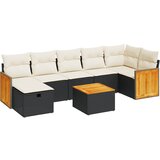 Maison Chic Seti vrtnega pohištva - Vrtna garnitura - Vrtni pohištvo set 8-delna z blazinami črn poli ratan, (21800169) | Shoptok.si