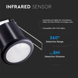 Ugradni pir senzor pokreta za spušteni plafon 360°, 400W/230V, crne boje | Eponuda.com
