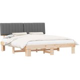  Krevetni okvir s tapiciranim uzglavljem Svijetlo siva | shoptok.hr