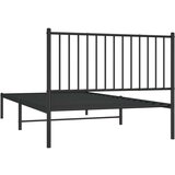 Metalni Kovinski posteljni okvir z vzglavjem črn 107x203 cm, (20739483) | Shoptok.si