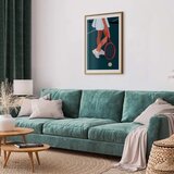  Plakat - Tennis Player with a Red Racket on the Court - Illustration 40x60 Zlatni okvir s margom | shoptok.hr