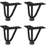 vidaXL Noge za mizo za lase 4 kosi črna 10 cm trdno jeklo | Shoptok.si
