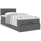  Otomanski okvir kreveta s madraca tamnosivi 90x190cm tkanine | shoptok.hr