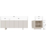 WOOOD Svetlo siva TV omarica iz masivnega bora 152x53x46 cm Basu &amp;ndash; Slike