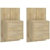  Stenske nočne omarice 2 kosa sonoma hrast, (20809057) | Shoptok.si
